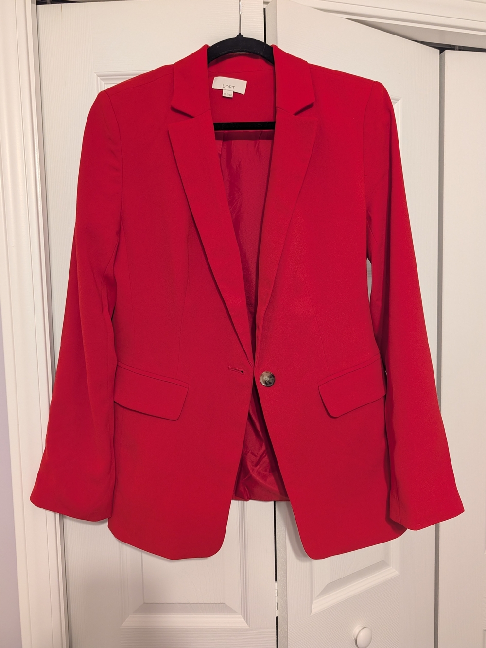 LOFT Bright Red Single-Button Blazer